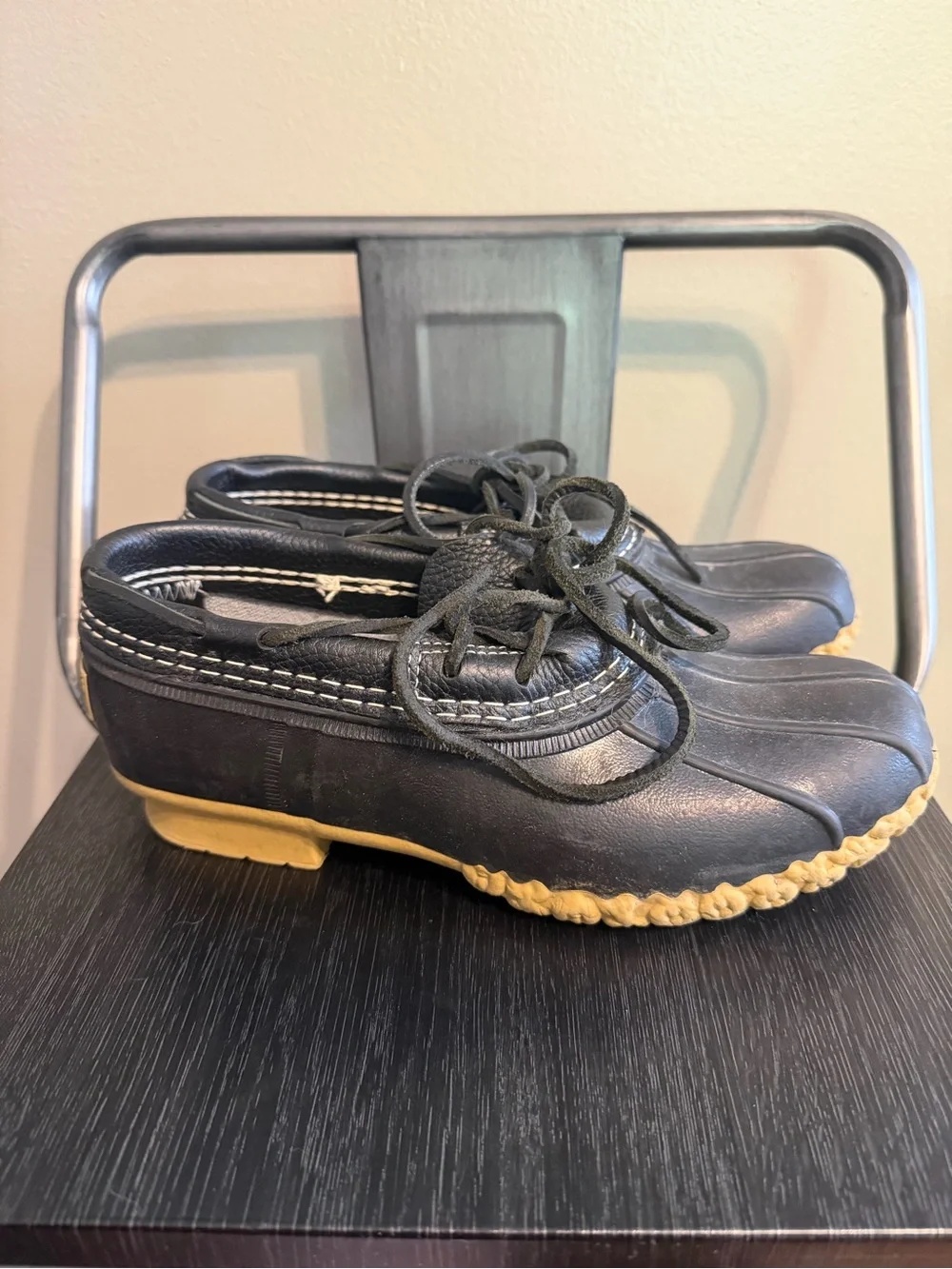 L.L.Bean Bean Boots Made in Maine Duck Shoes Black 7M